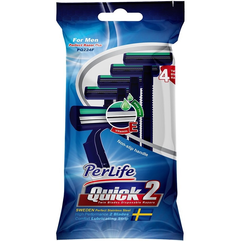 تیغ دو لبه صابون دار 4 عددی quick2