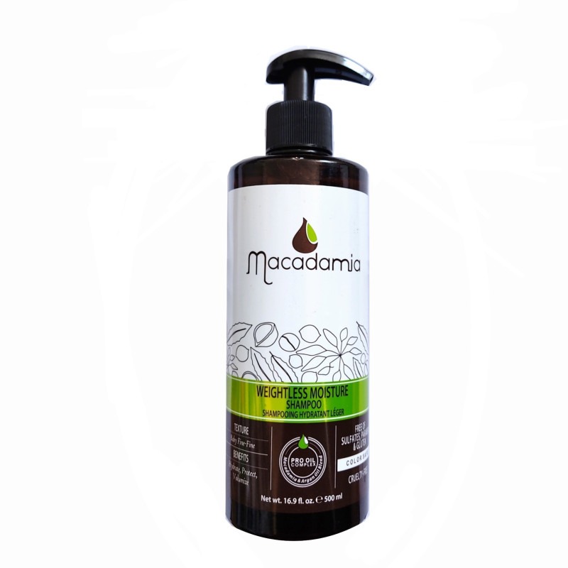 شامپو فری سولفات 500 میل برند ماکادمیا مدل weightless moisture