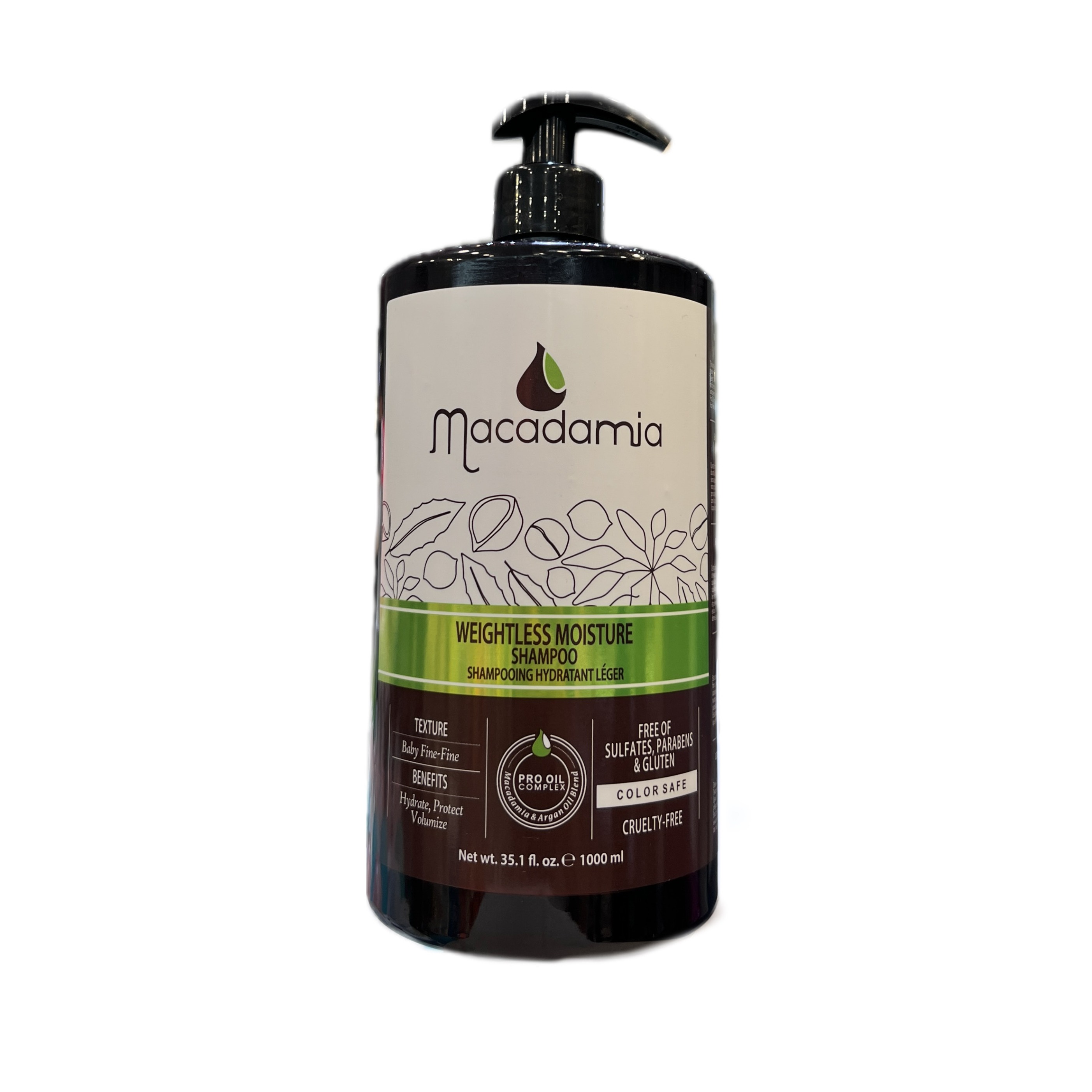 شامپو فری سولفات 1000 میل برند ماکادمیا مدل weightless moisture