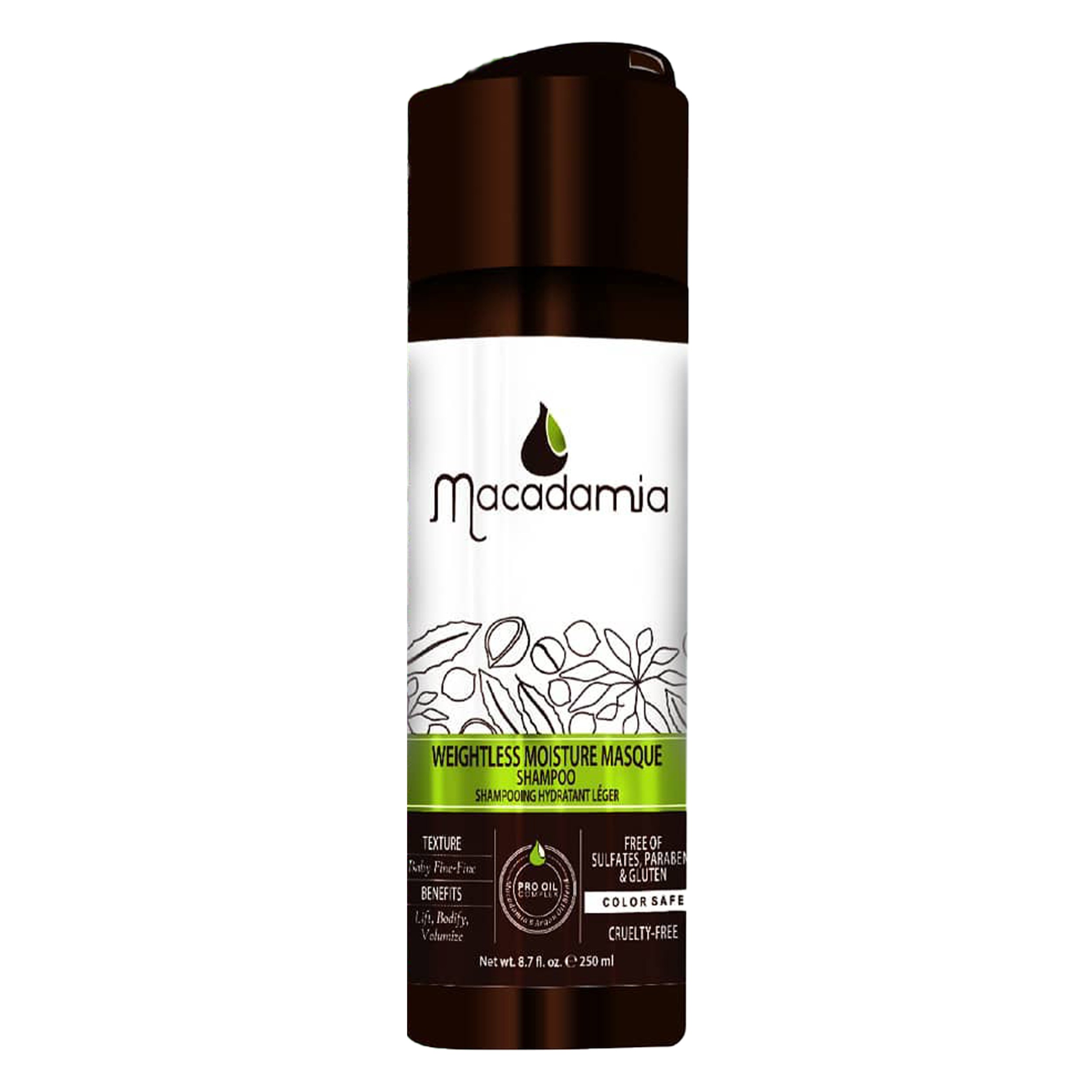 شامپو مو ماکادمیا مدل WِEIGHTLESS MOISTURE حجم 250 میلی لیتر