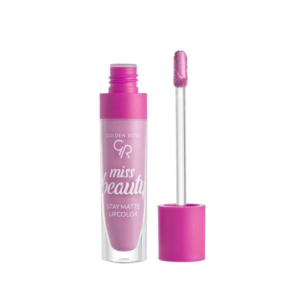 رژلب مایع مات گلدن رز مدل میس بیوتی شماره 03 رنگ Rose Wood حجم 5.5 میلی لیتر