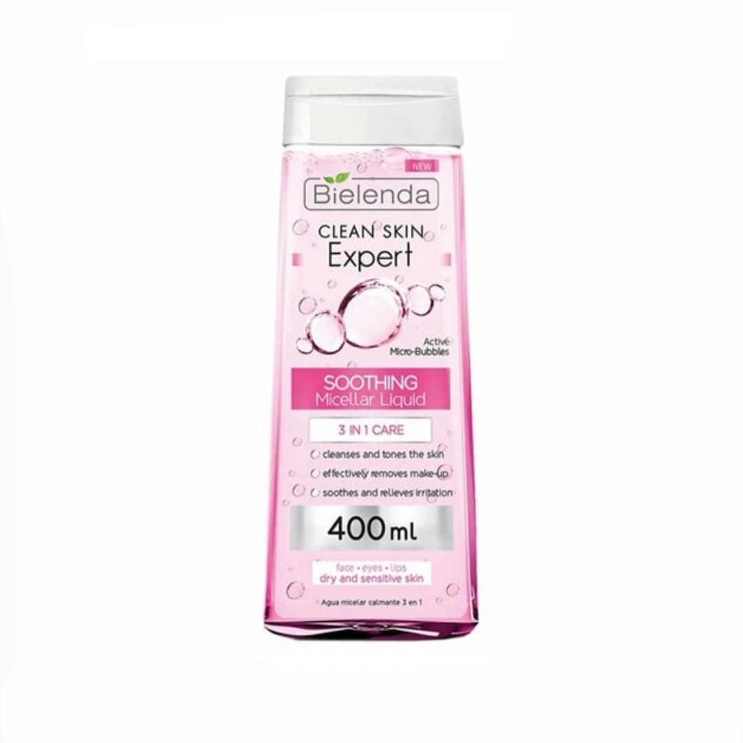 میسلار واتر آرامش‌بخش پوست‌های حساس سه در یک Soothing Micellar Liquid 3in1 Bielenda برند بی یلندا