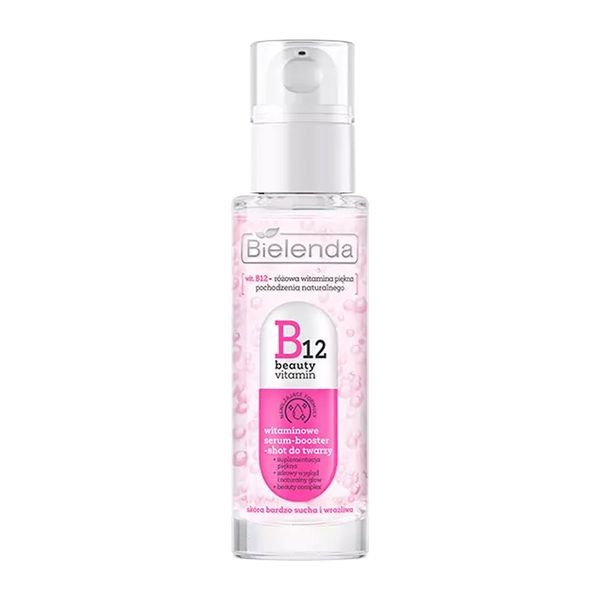 سرم تقویت کننده بوستر پوست صورت حاوی ویتامین b12 b12 vitamin serum booster for the face bielenda برند بی یلندا
