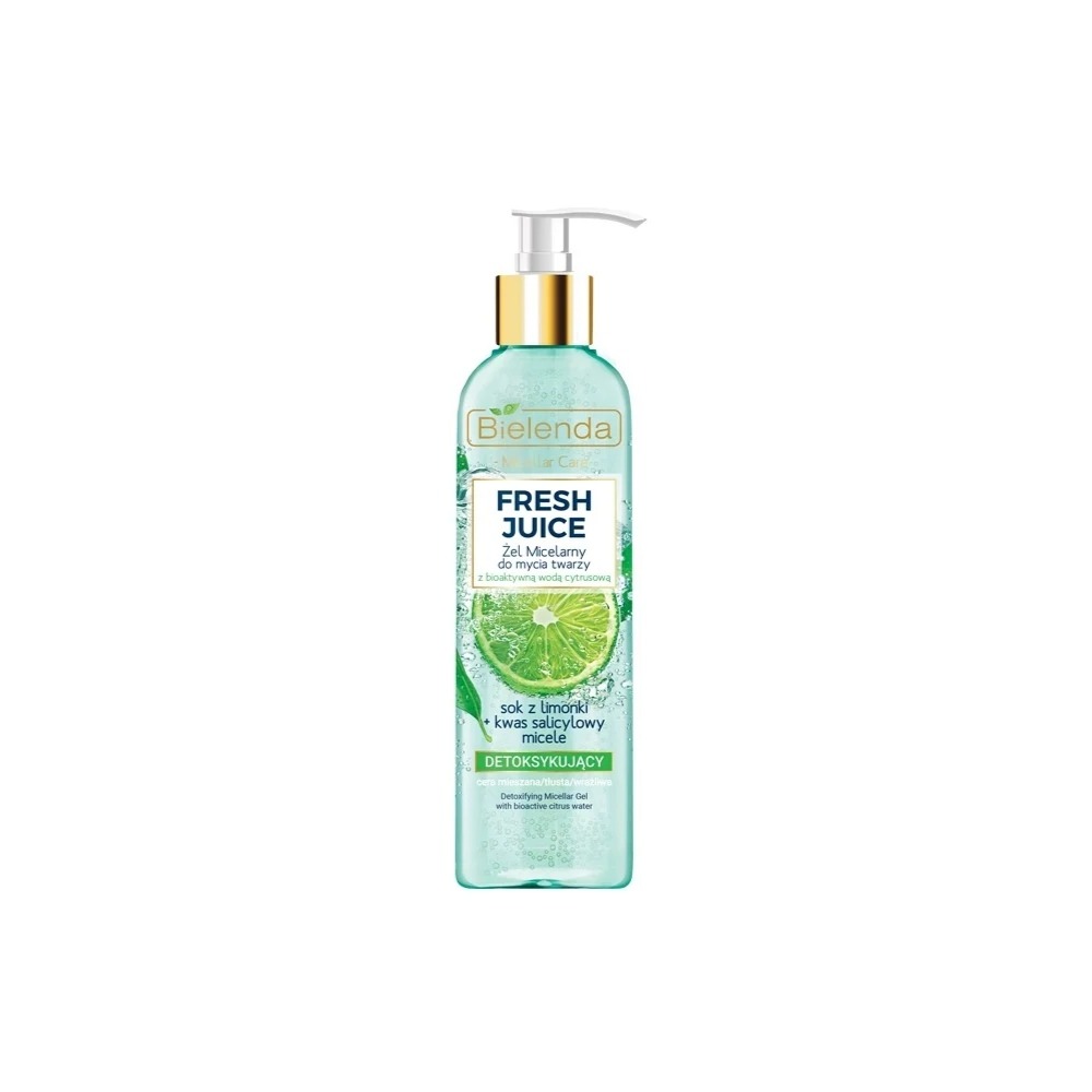 ژل شستشو سم‌ زدا پاک کننده و مات کننده لیمو مناسب پوست های چرب و جوشدار Bielenda fresh juice lime cleansing gel برند بی یلندا