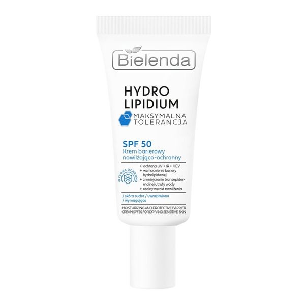 کرم مرطوب کننده و محافظتی دارای spf 50 هیدرو لیپیدیوم HYDRO LIPIDIUM MAXIMUM TOLERANCE Moisturizing and protective barrier cream SPF50 BIELENDA برند بی یلندا