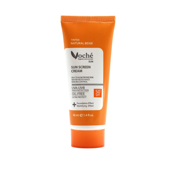 کرم ضد آفتاب spf50 مناسب پوست چرب بژ طبیعی برند وچه