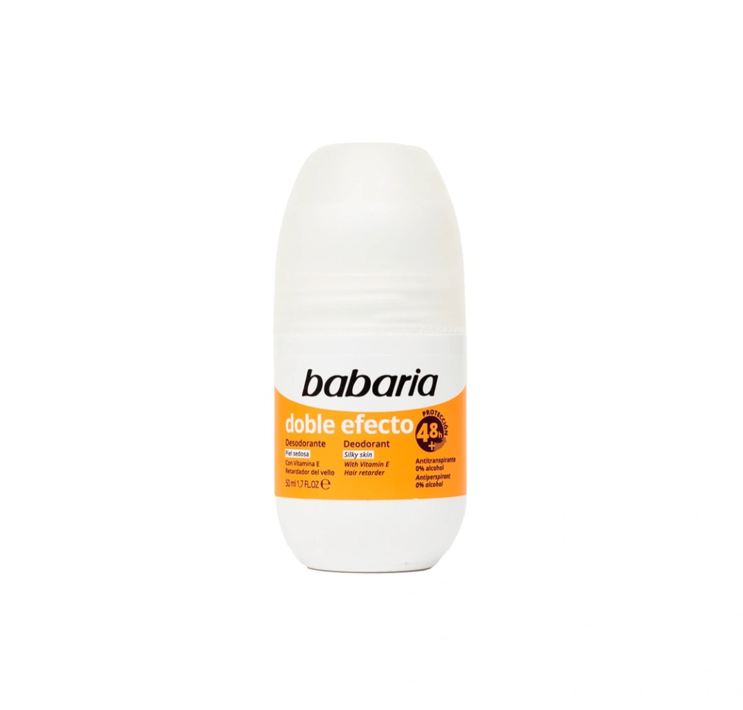 مام دئودورانت 48h دابل افکت باباریا مدل babaria Doble efecto Deodorant with vitamin E 0% alcohol