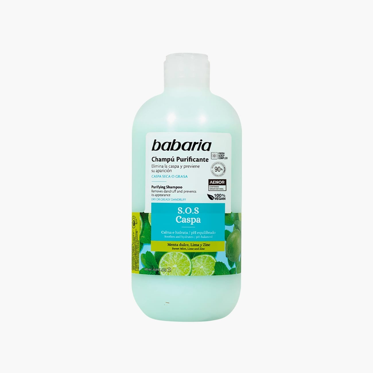 شامپو ضد شوره موهای خشک و چرب باباریا حاوی عصاره لیمو و نعنا 500ml