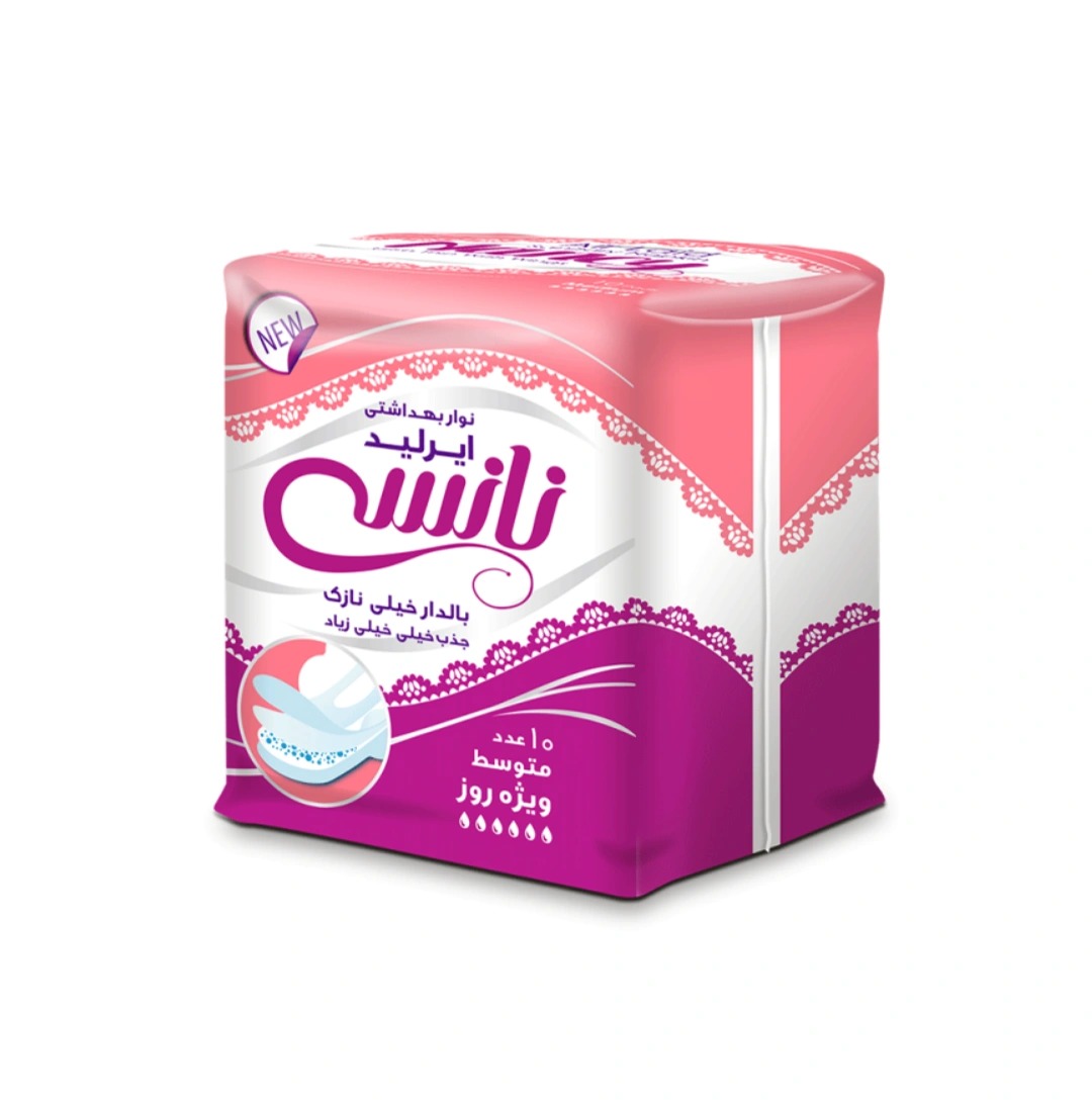 نوار بهداشتی نانسی مدل ایرلید بالدار نازک سایز متوسط