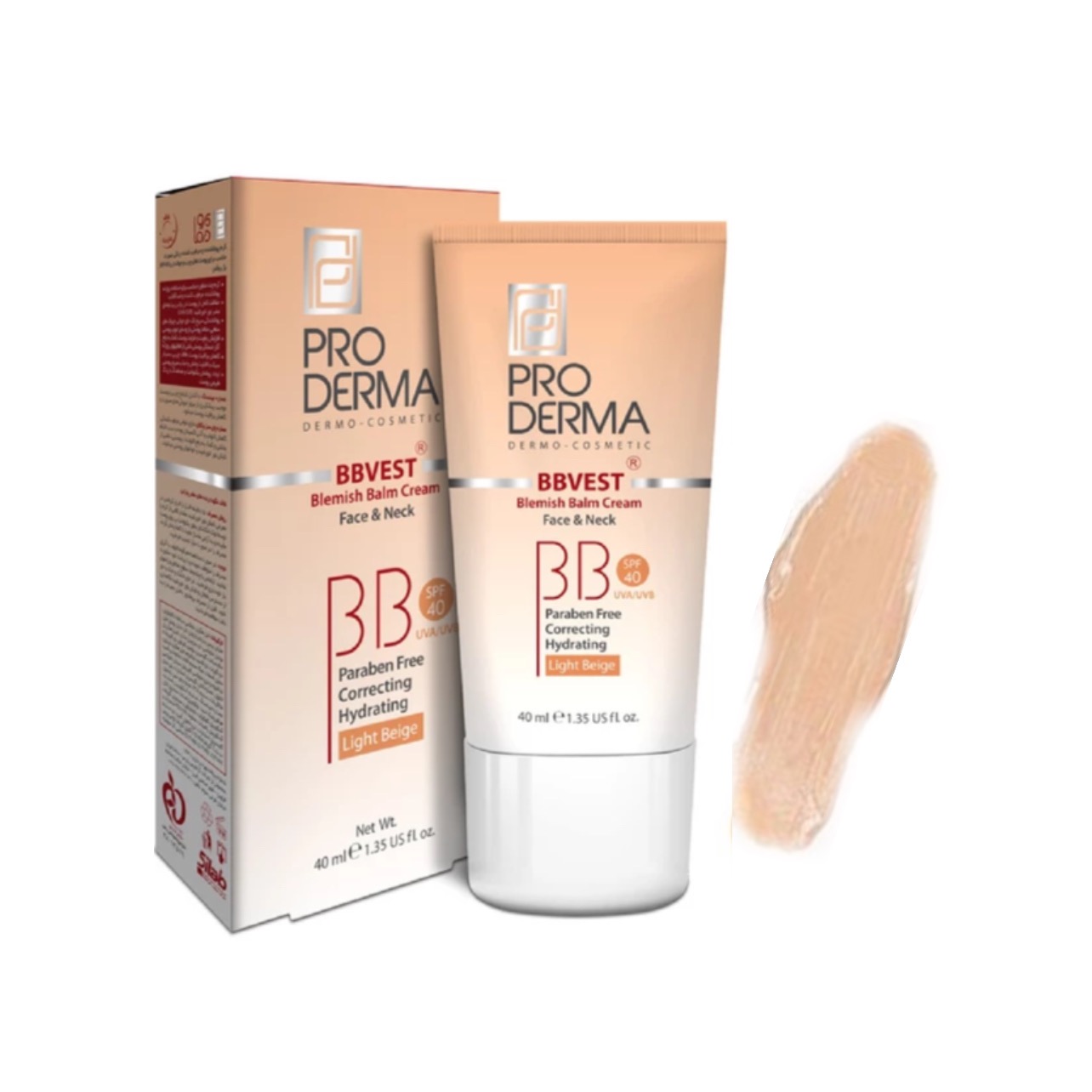 بی‌ بی کرم بژ طبیعی spf40 پوست چرب پرودرما
