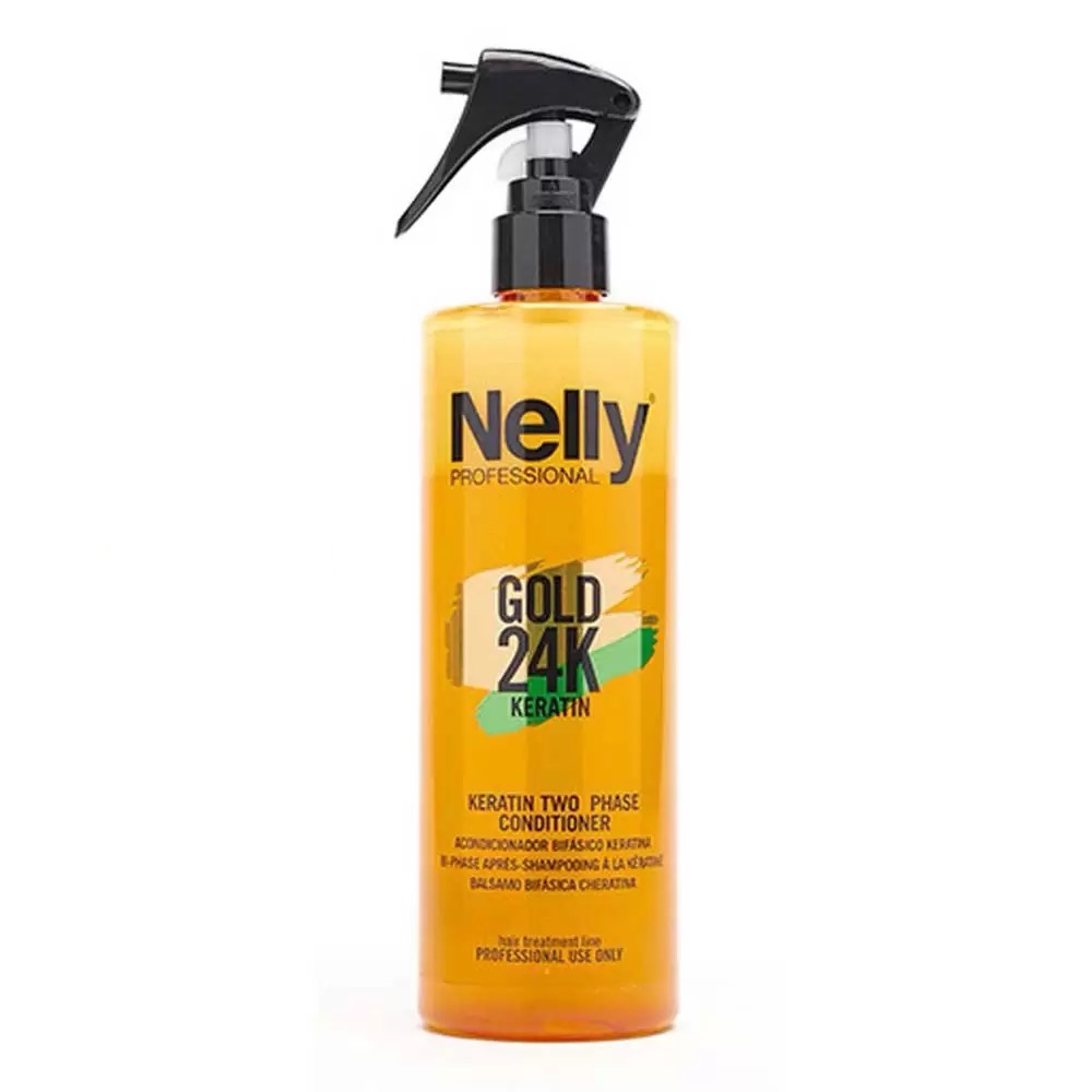 سرم مو اسپری دوفاز نلی Nelly Gold 24K Keratin 2 Phase Hair Serum